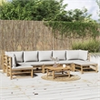 vidaXL 8 Piece Bamboo Small Garden Lounge Set in Gray/Natural