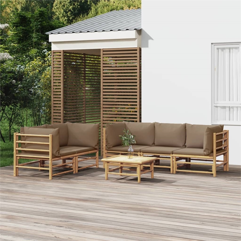 vidaXL 6 Piece Bamboo Garden Lounge Set