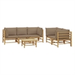 vidaXL 6 Piece Bamboo Garden Lounge Set