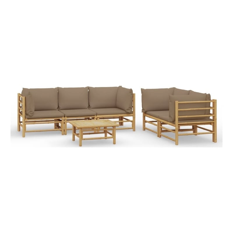 vidaXL 6 Piece Bamboo Garden Lounge Set