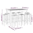 vidaXL 9 Piece Solid Acacia Wood Bar Set in Natural
