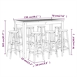 vidaXL Solid Acacia Wood Large Bar Set