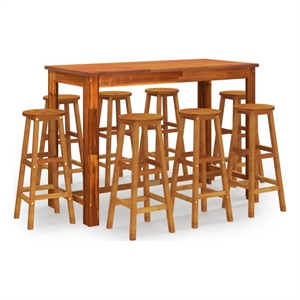 vidaXL Solid Acacia Wood Large Bar Set