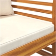 vidaXL 3 Piece Solid Acacia Wood Small Garden Lounge Set in White/Cream/Natural