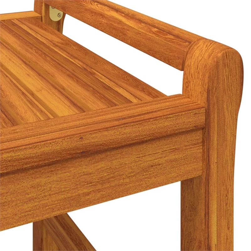 vidaXL 3 Piece Solid Acacia Wood Small Garden Lounge Set in White/Cream/Natural