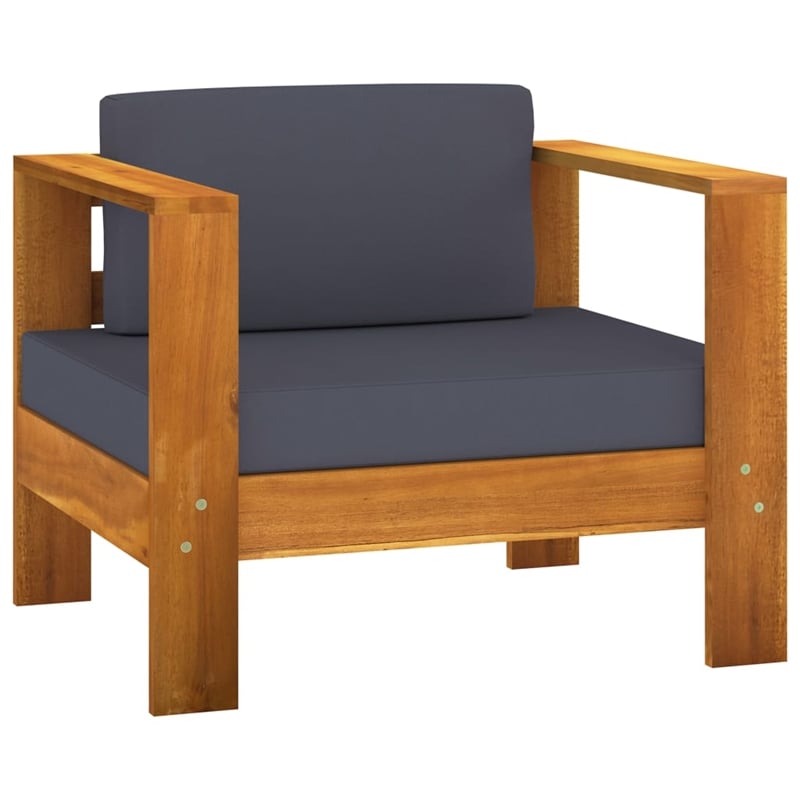 vidaXL 5 Piece Solid Acacia Wood Garden Lounge Set in Gray