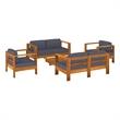 vidaXL 5 Piece Solid Acacia Wood Garden Lounge Set in Gray