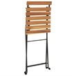 vidaXL 7 Piece Solid Acacia Wood Bistro Set in Black/Natural