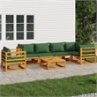 vidaXL 7 Piece Solid Acacia Wood Large Garden Lounge Set in Green