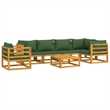 vidaXL 7 Piece Solid Acacia Wood Large Garden Lounge Set in Green