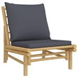 vidaXL 4 Piece Bamboo Small Garden Lounge Set in Gray/Natural
