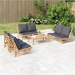 vidaXL 5 Piece Bamboo Medium Garden Lounge Set in Gray