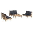 vidaXL 5 Piece Bamboo Medium Garden Lounge Set in Gray