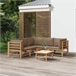 vidaXL 6 Piece Bamboo Standard Garden Lounge Set