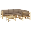 vidaXL 6 Piece Bamboo Standard Garden Lounge Set