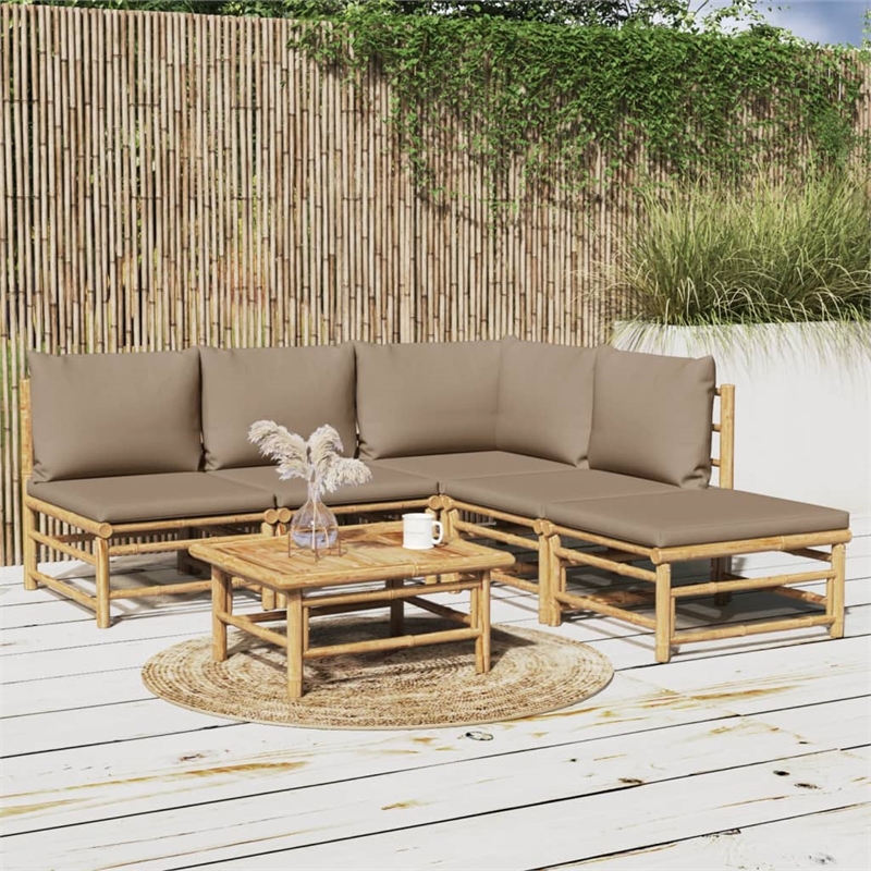 vidaXL 7 Piece Bamboo Garden Lounge Set