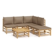 vidaXL 7 Piece Bamboo Garden Lounge Set
