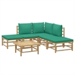 vidaXL 6 Piece Bamboo Garden Lounge Set in Green/Natural