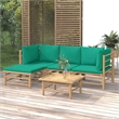 vidaXL 5 Piece Bamboo Garden Lounge Set in Green/Natural