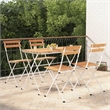 vidaXL 5 Piece Steel Bistro Set in Black/Natural