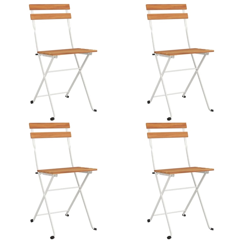 vidaXL 5 Piece Steel Bistro Set in Black/Natural