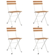 vidaXL 5 Piece Steel Bistro Set in Black/Natural