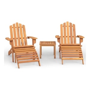 vidaXL Solid Acacia Wood Standard Garden Lounge Set in Natural