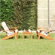 vidaXL 3 Piece Solid Acacia Wood Garden Lounge Set in White/Cream/Natural