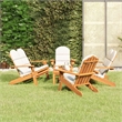 vidaXL 5 Piece Solid Acacia Wood Garden Lounge Set in White/Cream/Natural