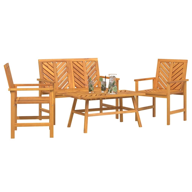 vidaXL Solid Acacia Wood Garden Lounge Set in Brown
