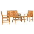 vidaXL Solid Acacia Wood Garden Lounge Set in Brown