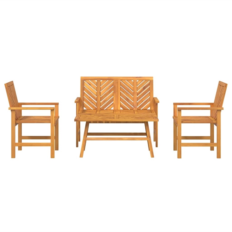 vidaXL Solid Acacia Wood Garden Lounge Set in Brown