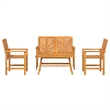 vidaXL Solid Acacia Wood Garden Lounge Set in Brown