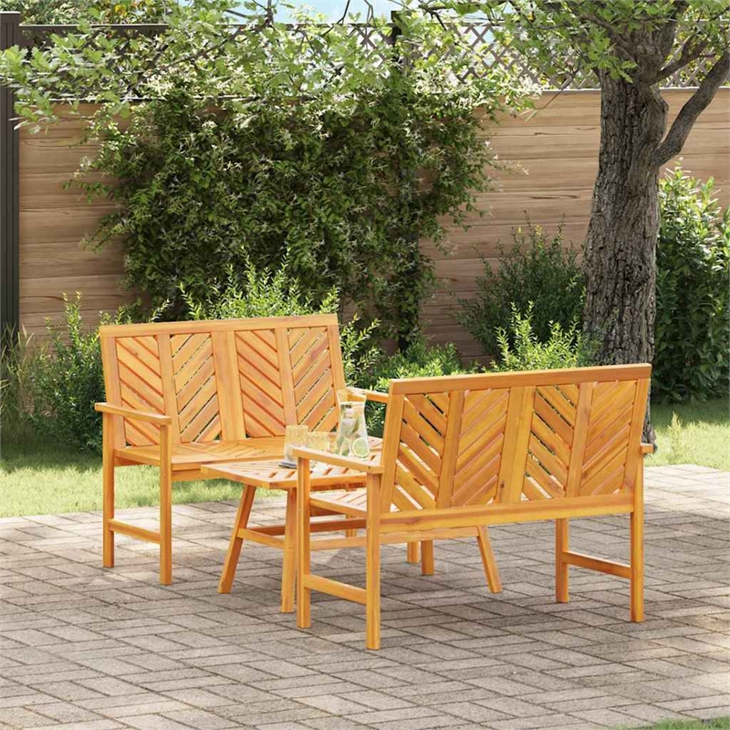vidaXL Solid Acacia Wood Garden Lounge Set in Brown