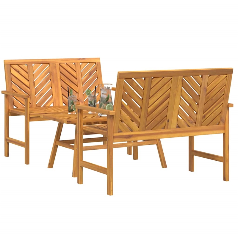 vidaXL Solid Acacia Wood Garden Lounge Set in Brown