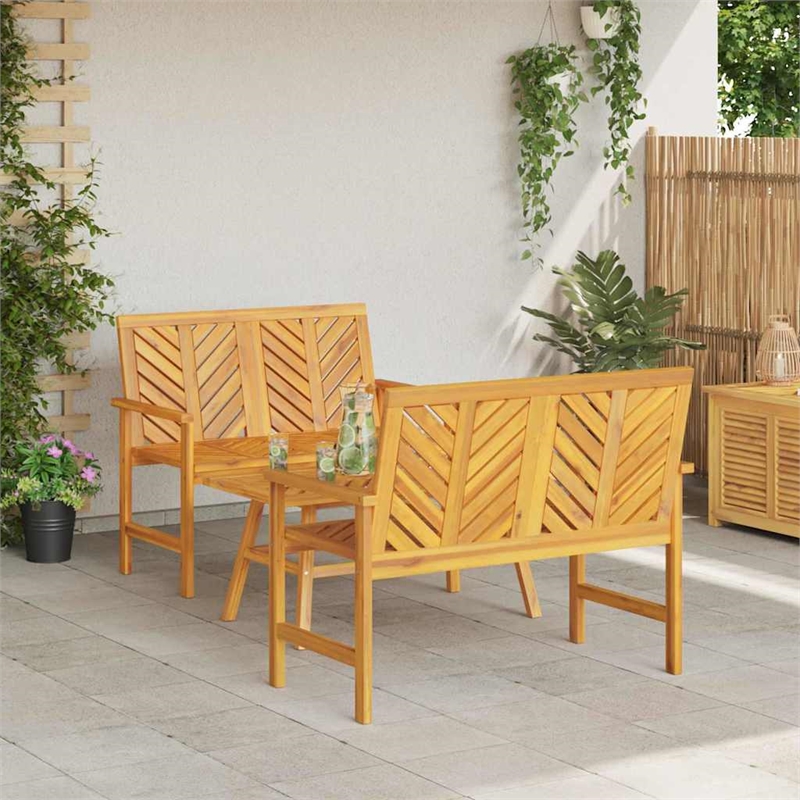 vidaXL Solid Acacia Wood Garden Lounge Set in Brown