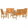 vidaXL Solid Acacia Wood Garden Lounge Set in Brown