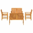 vidaXL Solid Acacia Wood Garden Lounge Set in Brown