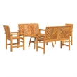 vidaXL Solid Acacia Wood Garden Lounge Set in Brown