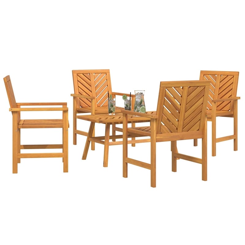 vidaXL Solid Acacia Wood Garden Lounge Set in Brown
