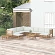 vidaXL Bamboo Medium Garden Lounge Set in White/Cream
