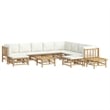 vidaXL Bamboo Medium Garden Lounge Set in White/Cream