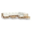 vidaXL Bamboo Medium Garden Lounge Set in White/Cream
