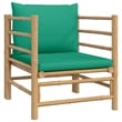vidaXL 5 Piece Bamboo Medium Garden Lounge Set in Green/Natural