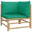 vidaXL 4 Piece Bamboo Garden Lounge Set in Green/Natural