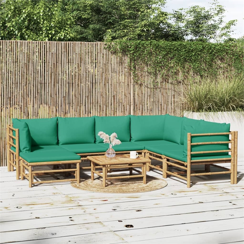 vidaXL 8 Piece Bamboo Large Garden Lounge Set