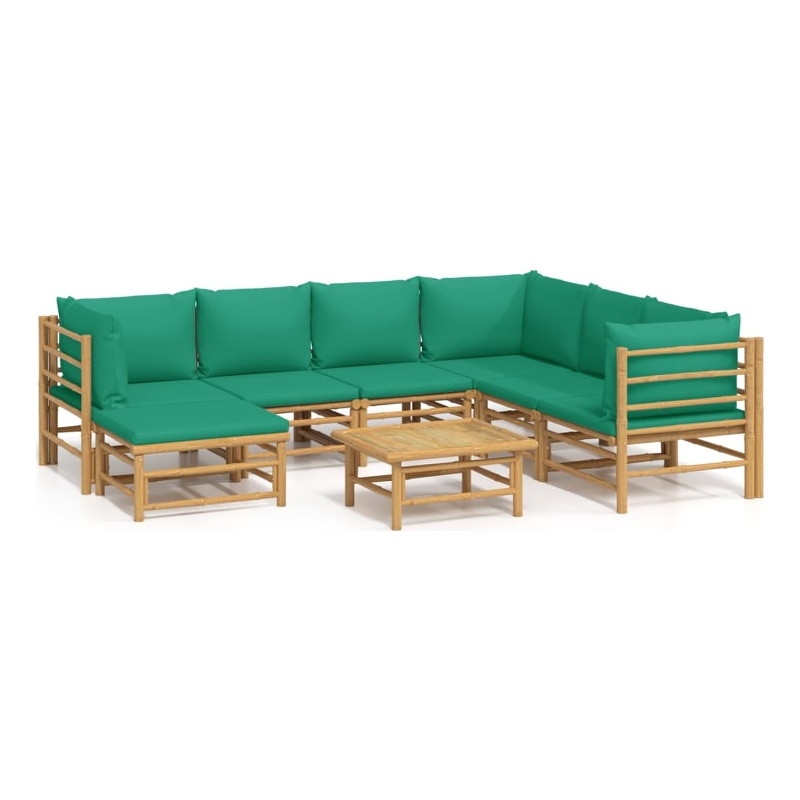 vidaXL 8 Piece Bamboo Large Garden Lounge Set