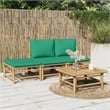 vidaXL 4 Piece Bamboo Small Garden Lounge Set in Green/Natural