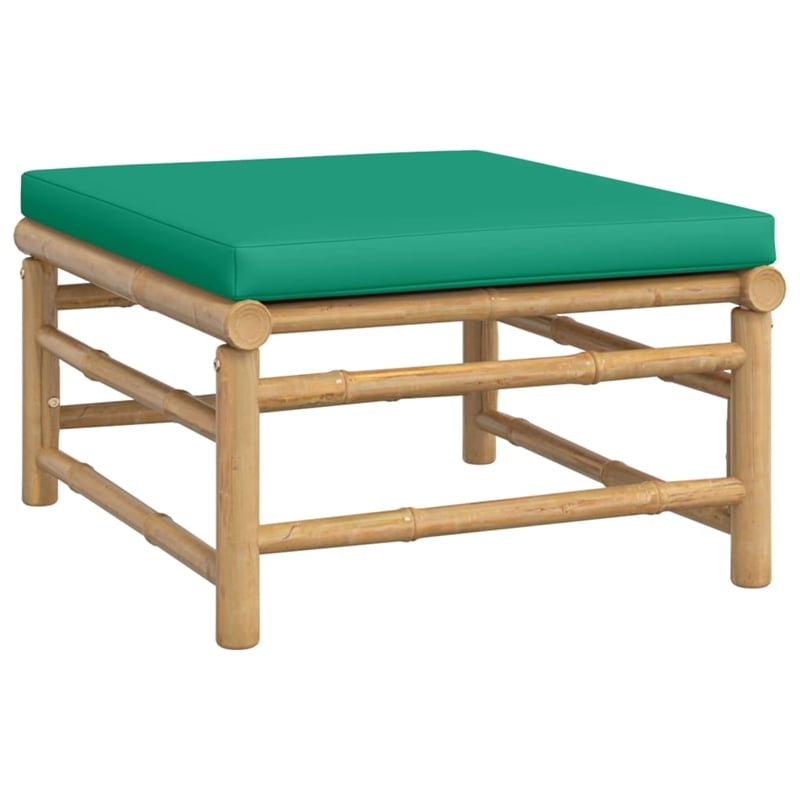 vidaXL 4 Piece Bamboo Small Garden Lounge Set in Green/Natural