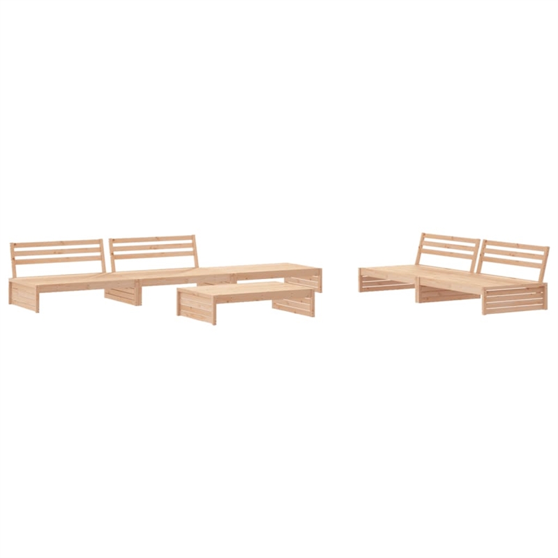 vidaXL 6 Piece Wood Garden Lounge Set in Natural/Beige